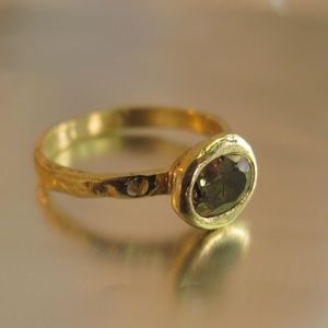 14k solid gold Tourmaline ring.